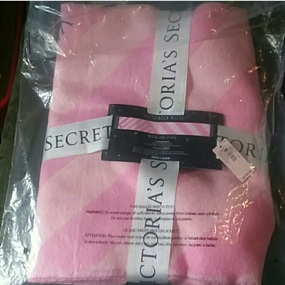 VS Winter Angel scarf, pink on pink stripes, NWT
